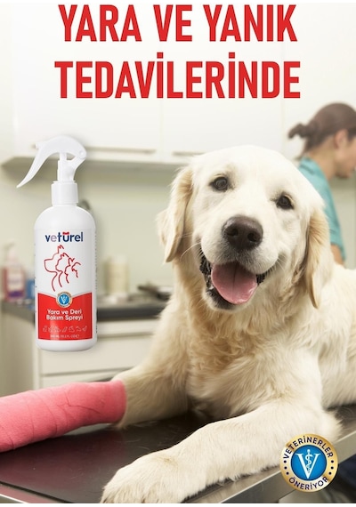 Vetürel Kedi ve Köpekler İçin Yara ve Deri Bakım Spreyi 1 L