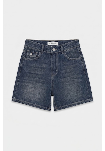 it's basic Kadın Tint 2s6-8 Relax Fit Midi Boy Esnek Kumaş Denim Şort