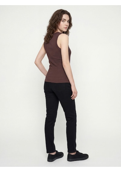 Slim Fit Kadın Bluz K.kol Kahverengi