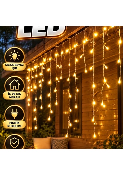4 Metre Şelale Led Işık Perdesi Dekoratif Aydınlatma Diğer