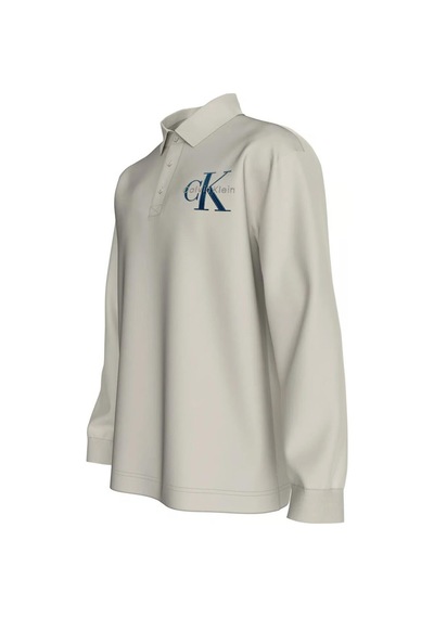 Calvin Klein Ls Chunky Pıque Rlxd Beyaz Regular Fit Erkek Sweatshirt