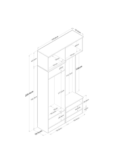 Rani Ea145 Modern Portmanto Askılı Ayakkabılık Vestiyer Sepet Ceviz - Beyaz Beyaz - Sepet Ceviz Rani Ea145 Modern Portmanto Askılı Ayakkabılık Vestiyer Sepet Ceviz - Beyaz Beyaz - Sepet Ceviz