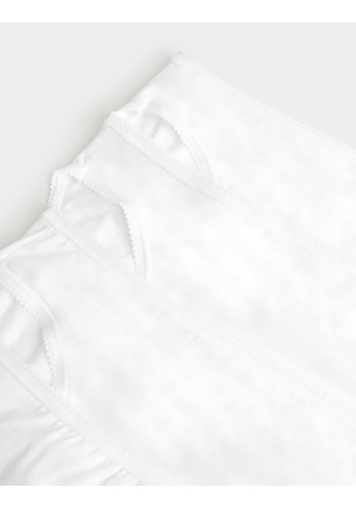 Marks & Spencer 5'li Cotton Lycra High Leg Külot Seti Beyaz