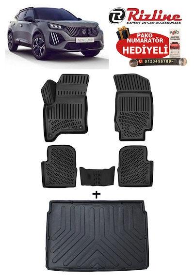 Peugeot 2008 1.2 Hybrid 2025-2026 Havuzlu Paspas Ve Üst Kademe Bagaj Havuzu Seti