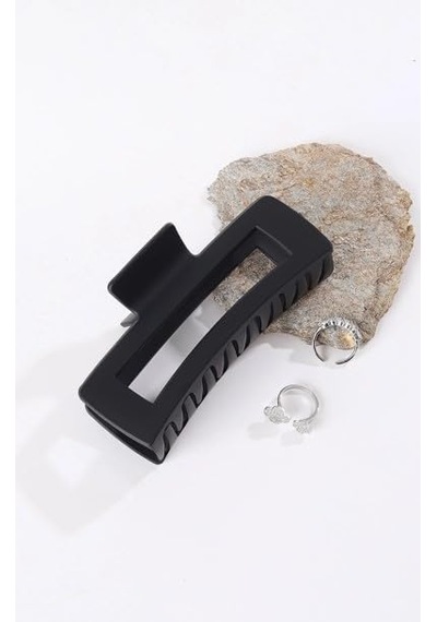 6 Adet Büyük Renkli Kadın Mandal Toka Siyah, Bag 9cm Diğer