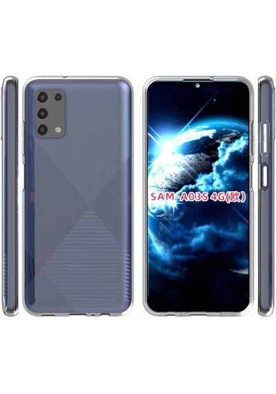 Zore Galaxy Uyumlu A03s Kılıf Süper Silikon Kapak - Renksiz Renksiz