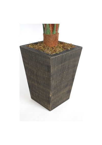 Yapay Çiçek Deposu 36 Yapraklı Yapay Philodendron Deve Tabanı Ağacı 190 Cm Ahşap Siyah Gold-saksıda