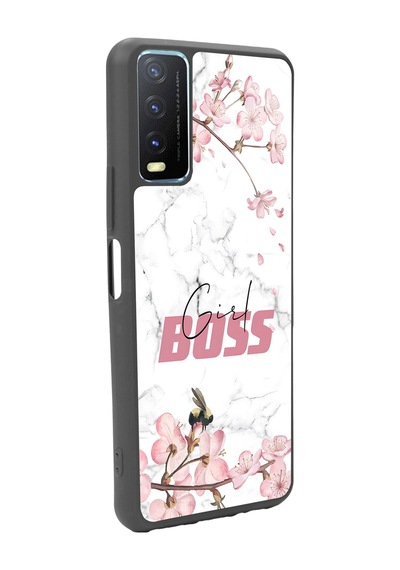 Vivo Y20 Sakura Girl Boss Tasarımlı Glossy Telefon Kılıfı Çok Renkli