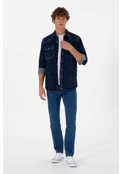 U.s. Polo Assn. Erkek Mavi Gömlek Jean 50308348-dn0022 Mıd Blue