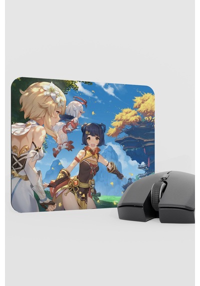 Xiangling Genshin Impact Anime Oyuncu V4 - 22x18 Gaming Mouse Pad Fare Altlığı