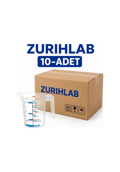 Kulplu Plastik Beher Ölçü Kabı 500 Ml - 10'lu Set Diğer