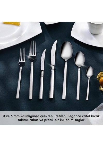 Karaca Elegance Nil Platin 12 Kişilik 84 Parça Çatal Kaşık Bıçak Takımı Diğer