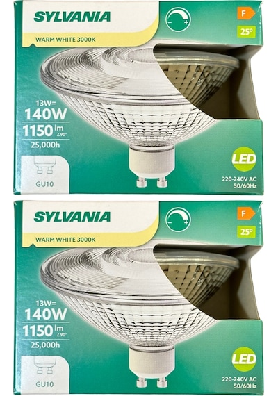 Sylvania 13w 140w 3000k Sarı Işık Gu10 Duylu Dim Edilebilir Led Spot Ampul 2 Adet