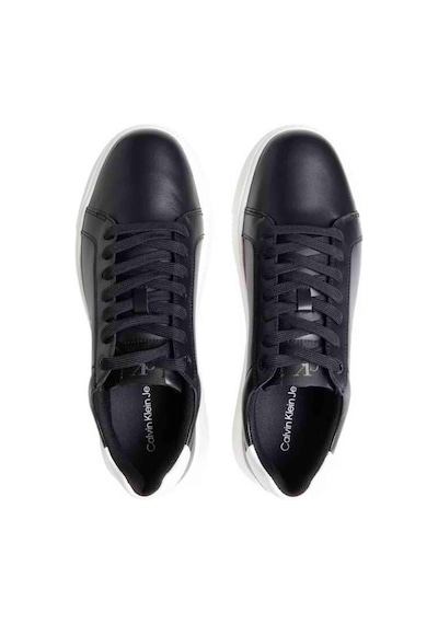 Calvin Klein Erkek Chunky Cupsole Deri Sneaker Ayakkabı - Siyah-8456 Black/bright White