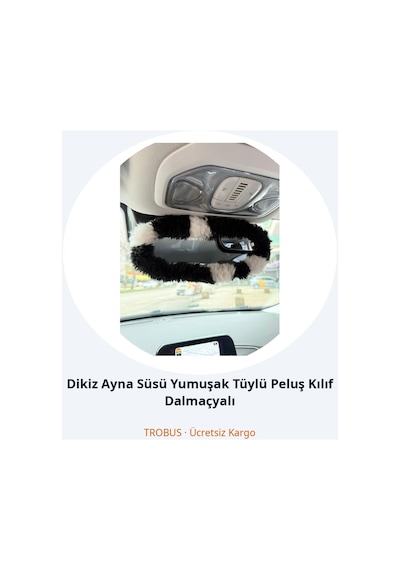 Trobus Dikiz Ayna Süsü Yumuşak Tüylü Peluş Kılıf Dalmaçyalı