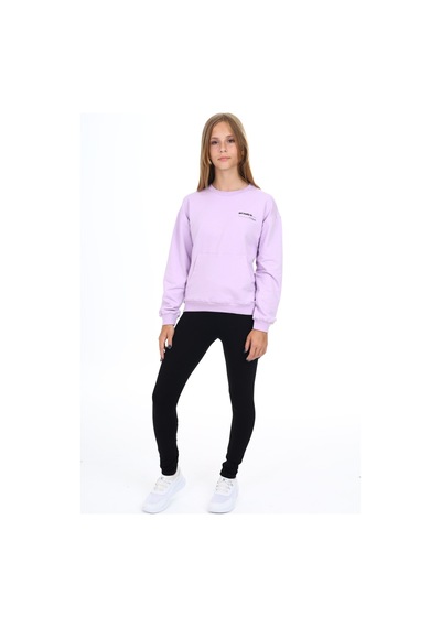 Toontoy Kids Toontoy Kız Çocuk 2'li Takım Baskılı Bisiklet Yaka Düşük Omuz Cepli Sweatshirt & Basic Düz Tayt Lila Toontoy Kids Toontoy Kız Çocuk 2'li Takım Baskılı Bisiklet Yaka Düşük Omuz Cepli Sweatshirt & Basic Düz Tayt Lila