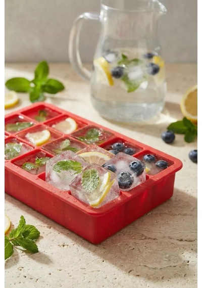 15 Hazneli Silikon Buz Kalıbı & Çok Amaçlı Buzluk Ve Dondurucu Organizeri 12x19 Cm Siyah