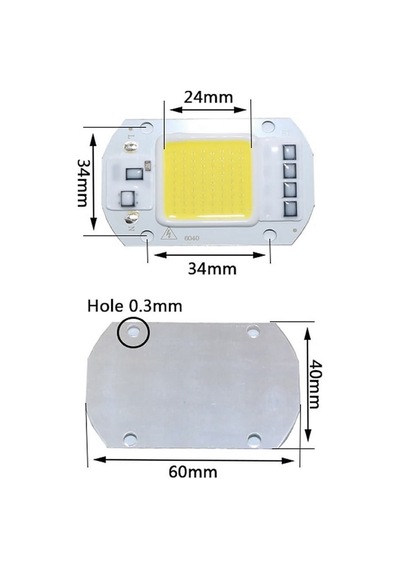 Alkatronik-220V 50W Power Led Gün Işığı Warm White Projektör Cob Led Driver