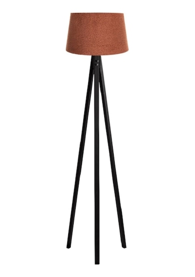 Düz 3 Ayak Tripod Lambader Abajur Köşe Lambası Ahşap Siyah Ağaç Dekor Lamba Diğer