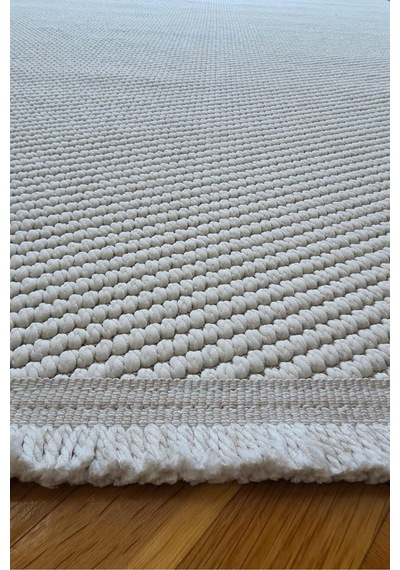 Leiva Home Lara 02 Krem Sisal İskandinav Modern Kaymaz Taban Yumuşak Özel Ölçü Salon Koridor Halısı 0140-krem/gri/bej
