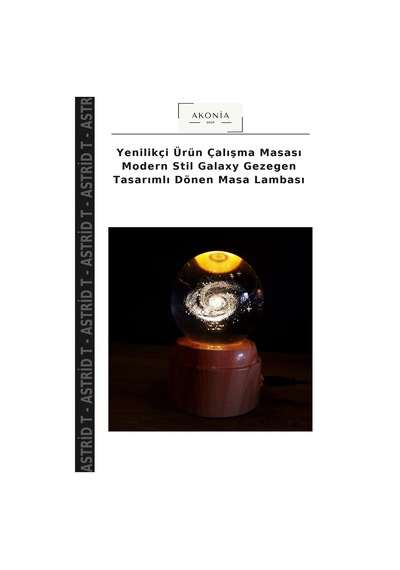 Yenilikçi Ürün Çalışma Masası Modern Stil Galaxy Gezegen Tasarımlı Dönen Masa Lambası Çok Renkli