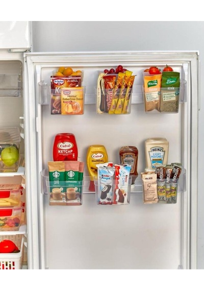 5 Adet Asılabilir Buzdolabı Düzenleyici, Çok Amaçlı Mini Kutu, Dolap İçi Organizer 5 Li Set Plastik Diğer