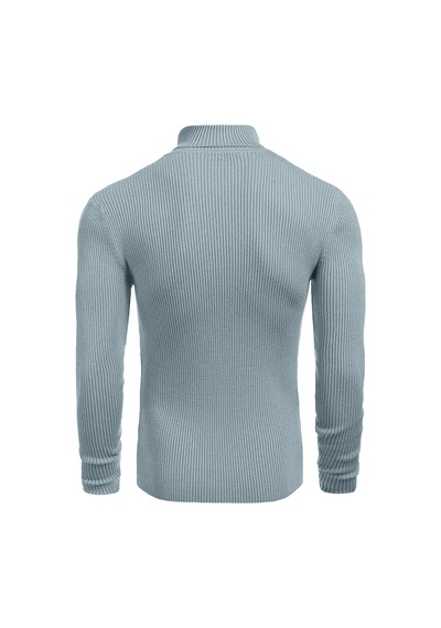 Polızeı Erkek Slim Fit Boğazlı Triko Kazak Esnek Dokulu Buz