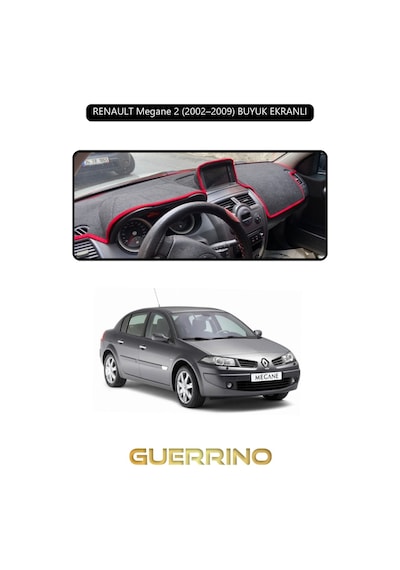 Renault Megane 2 2002 2009 Buyuk Ekranlıtorpido Koruma Halısı Siyah Kenar