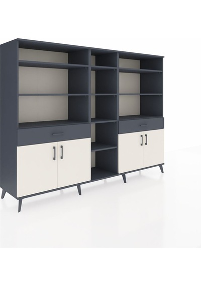 Hyperion Dolap 12 Raflı 2 Çekmeceli 4 Kapaklı 220x44x163 Antrasit Antrasit-aytaşı/antrasit Hyperion Dolap 12 Raflı 2 Çekmeceli 4 Kapaklı 220x44x163 Antrasit Antrasit-aytaşı/antrasit
