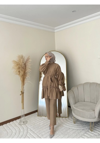 Hasenna Ptkm002 Büzgülü Fırfırlı Takım Taş