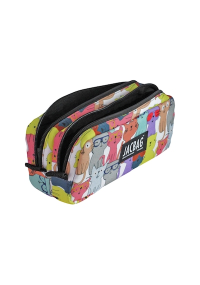 Jacbag Dual Pouch Pencıl Case-çift Bölmeli Kalemkutu - Sari Kedi Sari Kedi