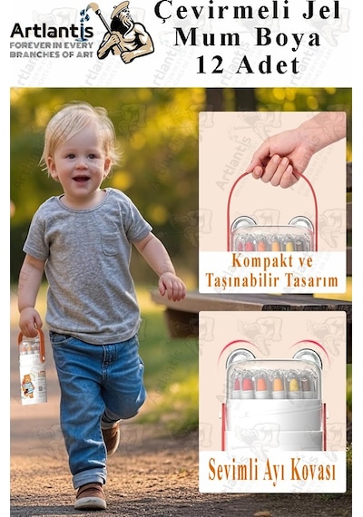 Çevirmeli Jel Mum Boya 12 Renk 1 Adet Plastik Kutulu 12 Li Mum Boya Kalemi Silinebilir Zararsız Yıkanabilir Çok Renkli Çevirmeli Jel Mum Boya 12 Renk 1 Adet Plastik Kutulu 12 Li Mum Boya Kalemi Silinebilir Zararsız Yıkanabilir Çok Renkli