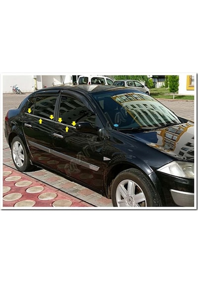 Renault Megane 2 Sedan Krom Cam Çıtası 2004-2010 4 Parça Paslanma