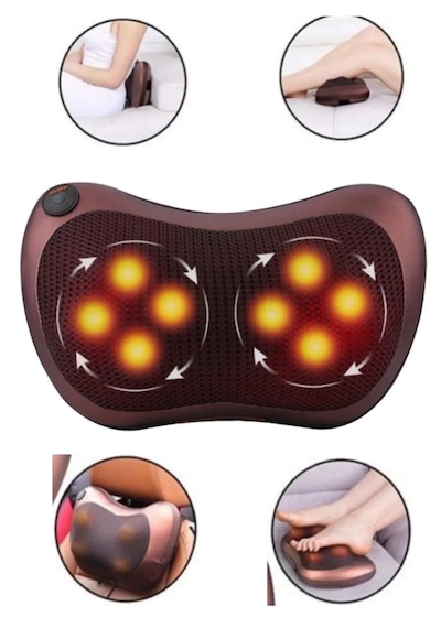 Shiatsu Boyun Ve Sırt Masaj Yastığı Isıtmalı 8 Döner Masaj Başlığı Ev, Ofis Ve Araç Kullanımı Araç Çakmak Girişli