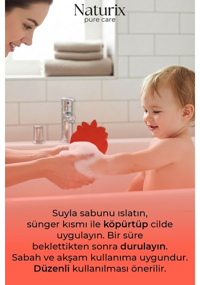 Çilek Şekilli Süngerli Çocuk Sabunu 130gr