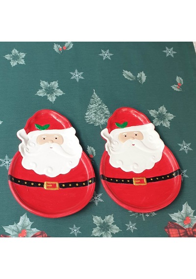 Dafniart Noel Baba Şeklinde Dekor Tabak