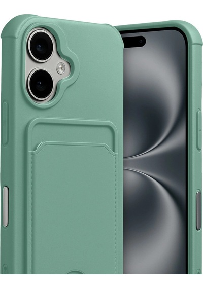 Apple Uyumlu iPhone 17 Kelvin Kartvizitli Silikon Açık Yeşil\