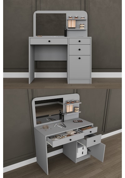 Asra Trend Yatak Odası Takımı 5 Parça %100 Mdf Gardırop Şifonyer Makyaj Masası Komodin Ytk03