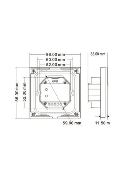Tw2 1 Zone Cct Duvar Tipi Dokunmatik Kontrol Paneli - Led Dimmer Ve Renk Sıcaklığı Ayarlayıcı