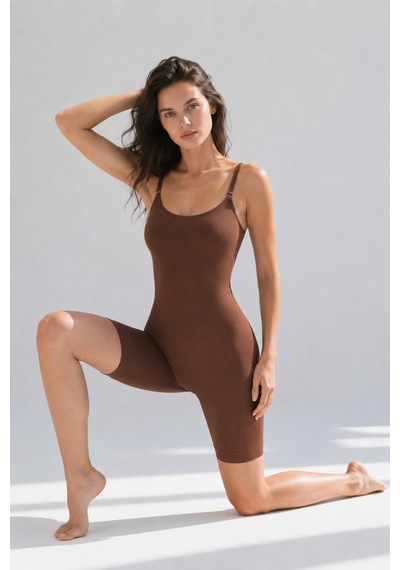 Kadın Bel Bacak Sıkılaştıran Kahverengi Full Body