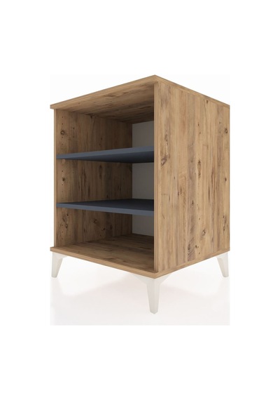 Kronos Komodin 2 Raflı 60x59x80 Çam-antrasit Atlas Çam