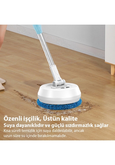 Ezere Aa102 Pro Teleskopik Kablosuz Döner Temizlik Fırçası Cam, Tavan, Zemin Uyumlu