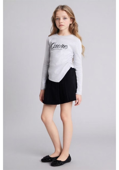 Defacto Gabardin Etek Kız Çocuk E2648a826spbk27 Siyah-bk27