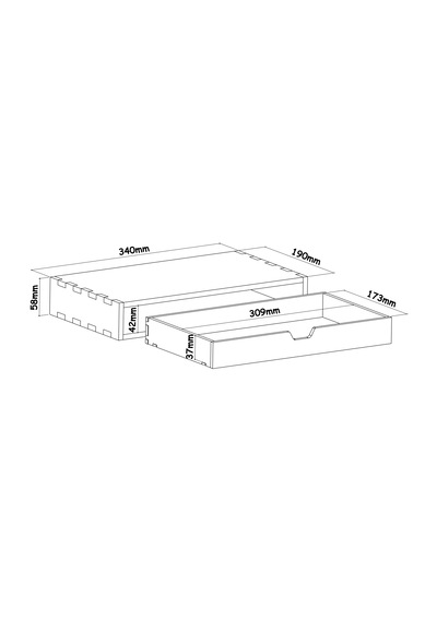 Desna Tek Katlı Tek Çekmeceli Dolap - Kiraz 34 Cm Uzunluk X 19 Cm Derinlik X 5.8 Cm Woodsaka Doğal Ahşap