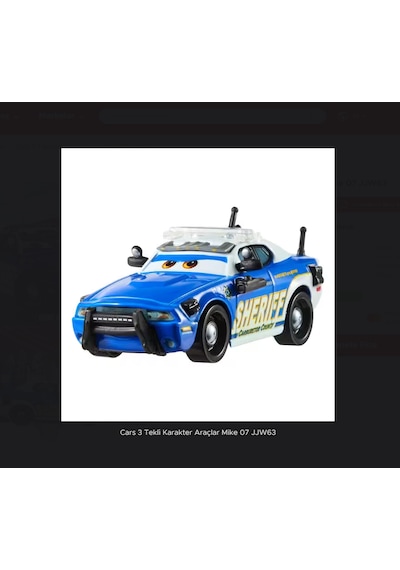 Disney Cars Cars 3 Tekli Karakter Araçlar Mike 07 Mavi