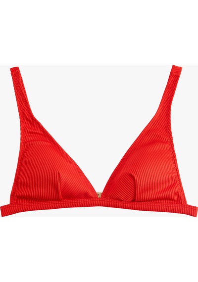 Koton Dokulu V Yaka Bralet Bikini Üst Kırmızı 6sak10178mm
