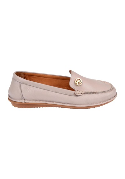 Beety %100 Deri Comfort Kadın Babet Bee-228 Silver Gümüş