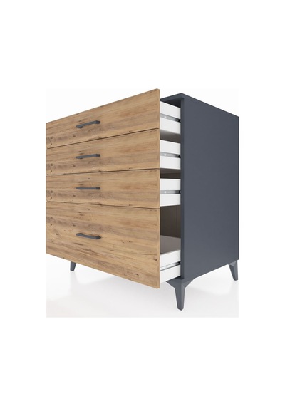 Kronos Şifonyer 4 Çekmeceli 88x59x96 Antrasit-çam Antrasit
