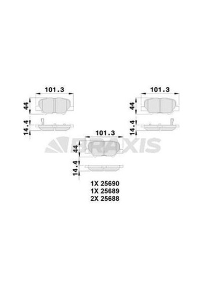 Braxis Ab0240 Arka Fren Balatası Mitsubishi As12-outlander Iı 12-mazda 6 13-citroen C4 12- 4605a502
