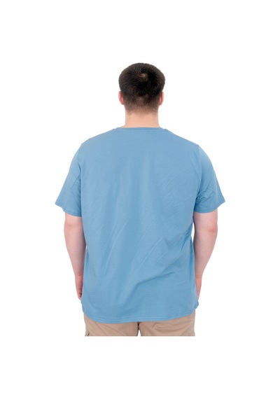 Mode Xl Büyük Beden Erkek Baskılı T-shirt Palm Dream U25026 Mavi Mavi